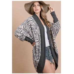 FirstLove by Lovelyn Zebra-print Open Cardigan